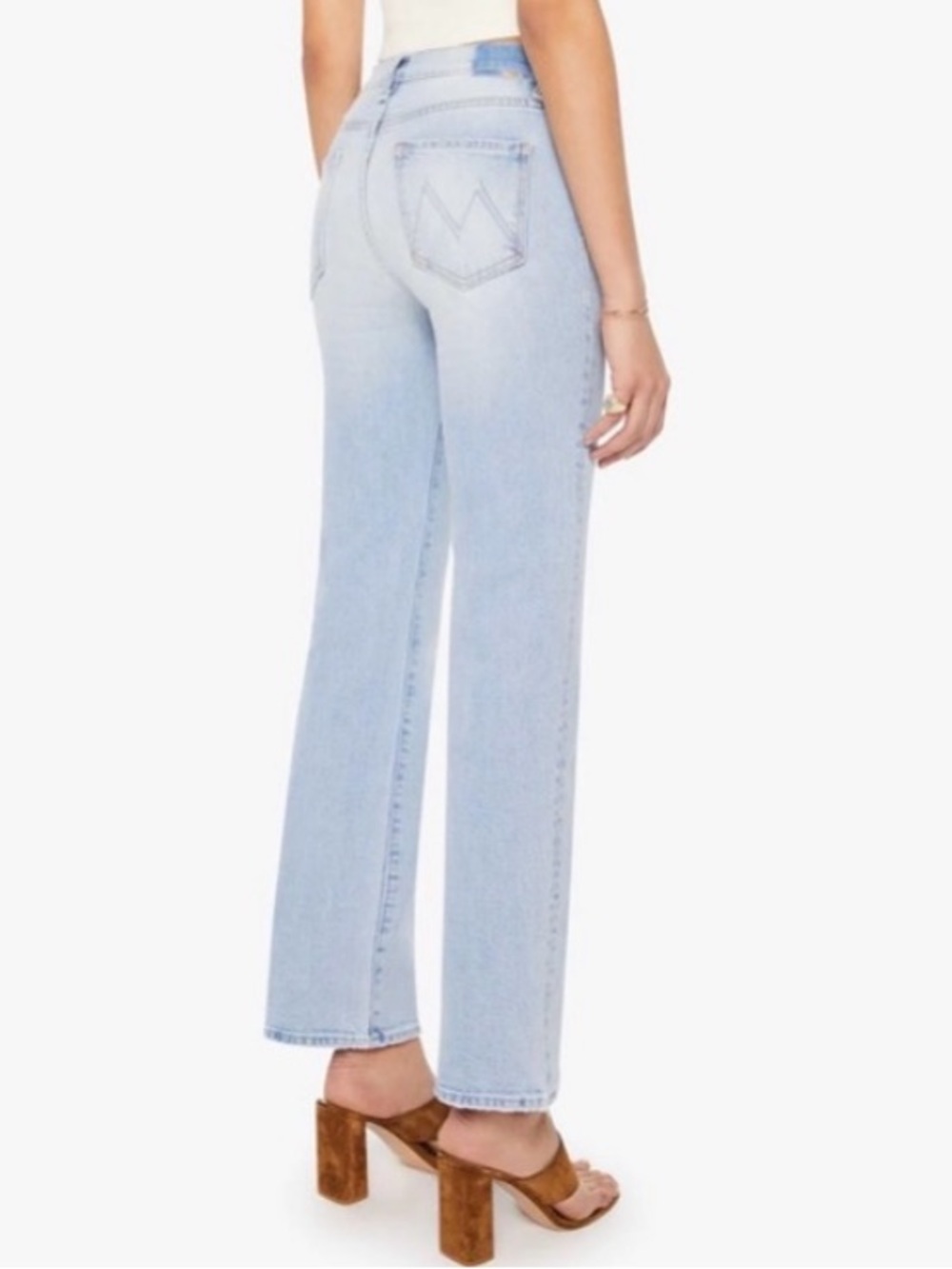 Mother Dazzler Light Wash Straight-Leg Women’s Jeans - Light Blue - Picture 2 of 2